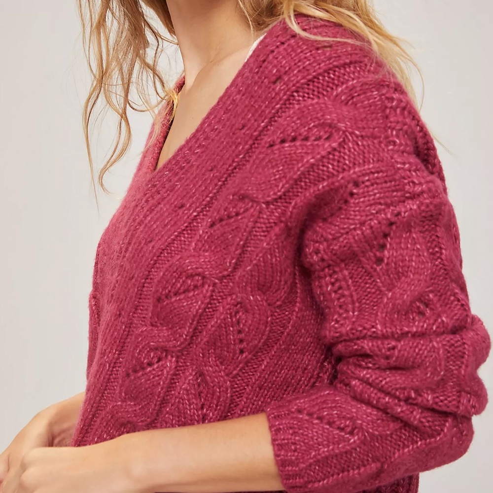 NWT Anthropologie Ramona Cable Knit Sweater SZ M